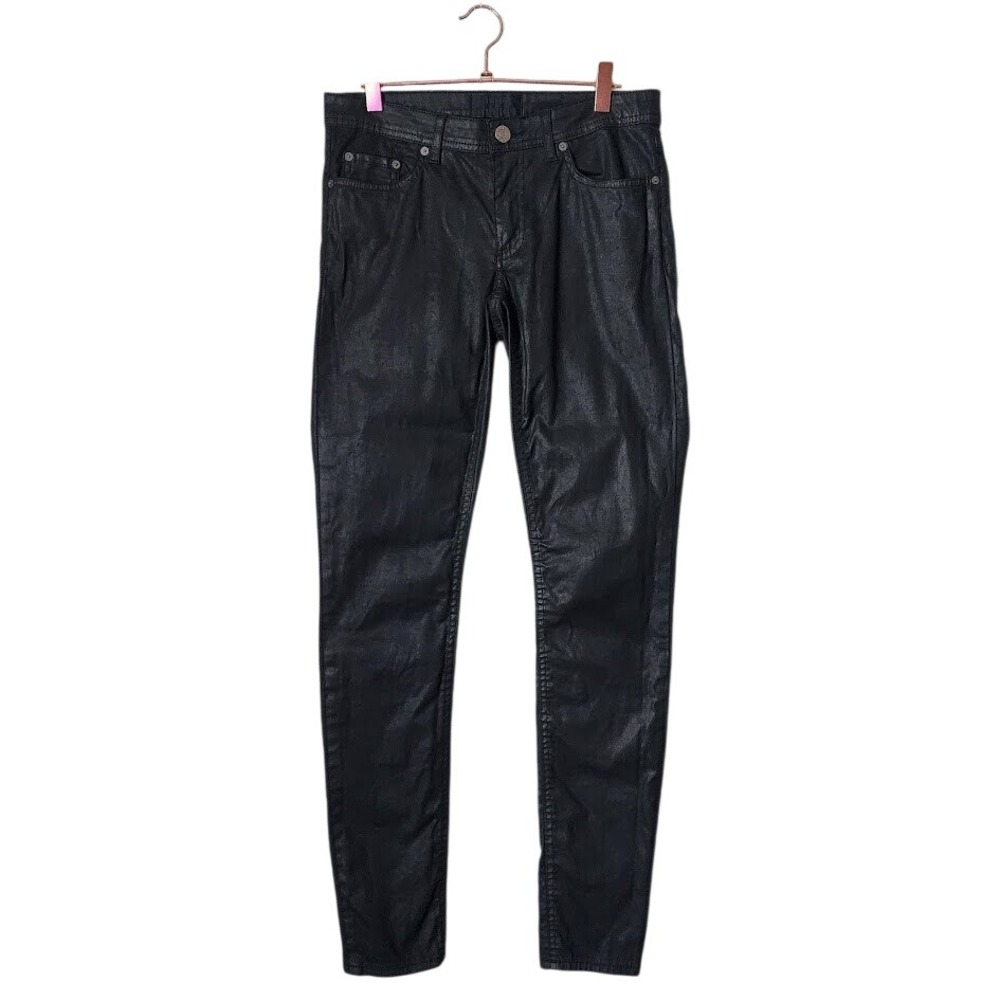 ACNE STUDIOS‎ Low Pleather Coated Skinny Jeans Black Pants 28x32